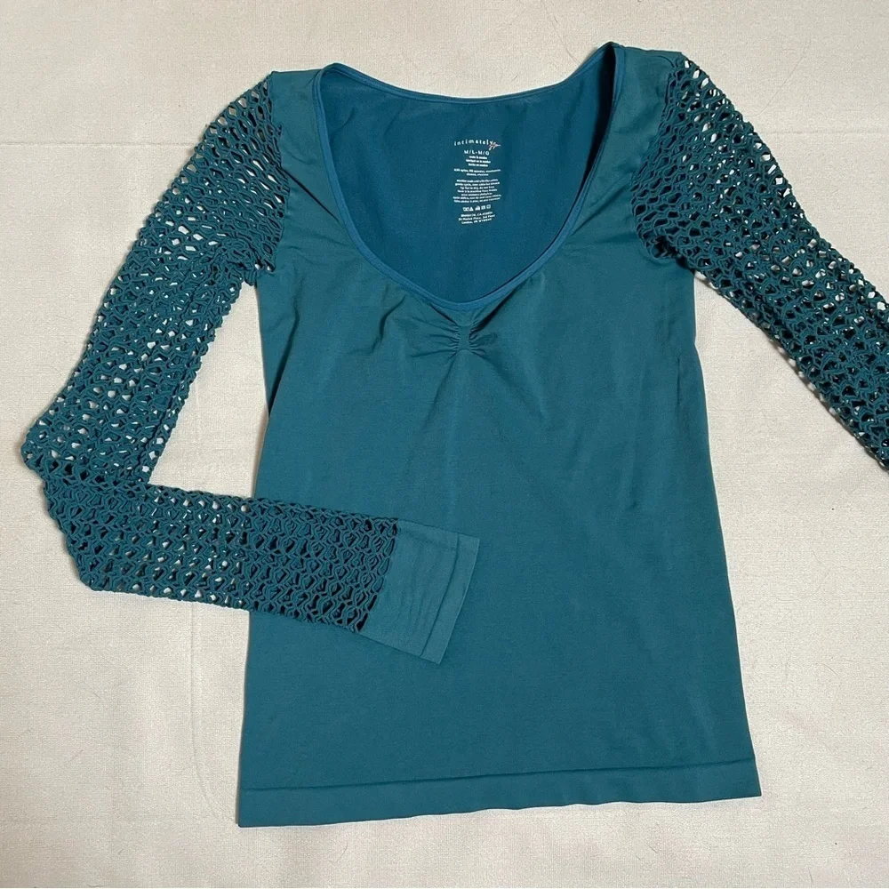 New Free People Conversation Starter Long-Sleeve Cami Teal Size M/L